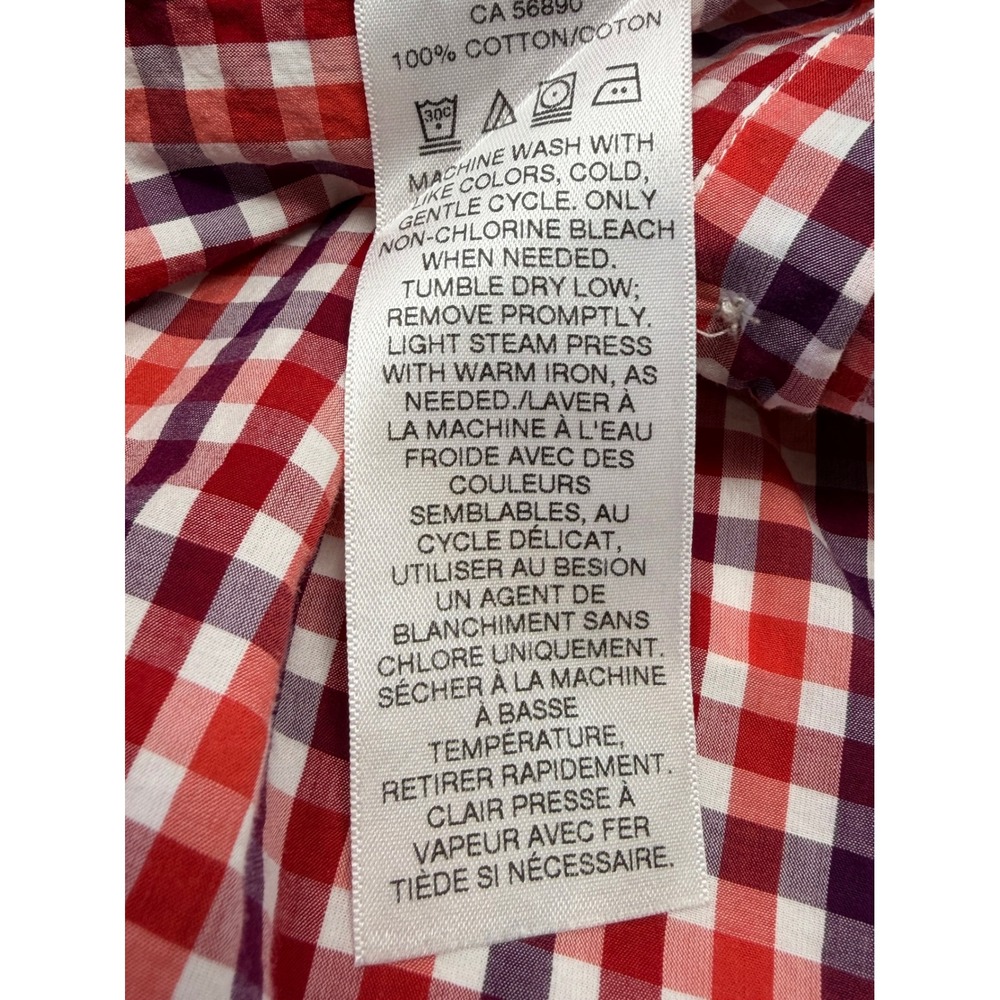 Pendleton Bridgeport‎ Mens XXL Shirt Red Purple Gingham Plaid Cotton Button Down - Picture 4 of 4